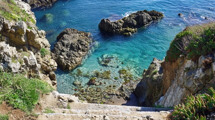 Sticker - Steps make the area around this cove stand out