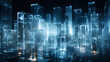 © Dx - A vibrant cityscape of futuristic skyscrapers illuminated by dazzling lights.