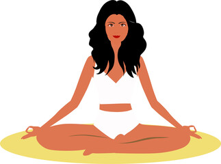 Wall Mural - woman meditation, yoga meditation vector