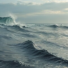 Sticker - Ocean Waves Crashing On The Shore.