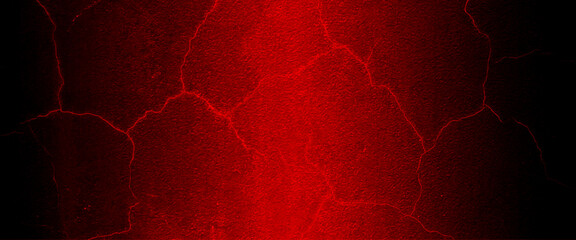 Vector red scary wall crack for texture or background.