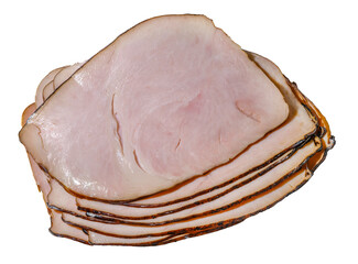 Sliced Ham on white surface, perfect for sandwiches. Nutritious, proteinrich meal