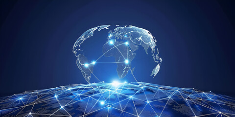 global network of the internet connects the world, enabling seamless communication and access to information,globe with connections to various countries, creating a network of interconnectedness.