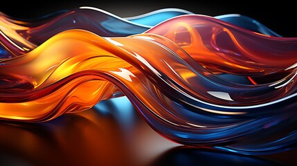 Poster - **Transparent glass patterns, vibrant luminous colorful digital abstract art- Image #3 @BAN ME?