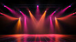 © Katewaree - Stage design with lights and colored backdrop illustration