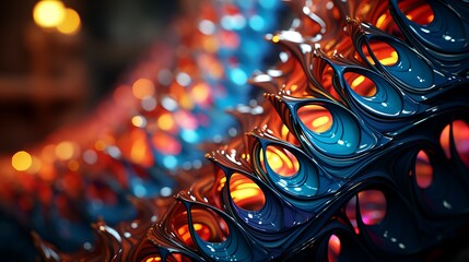 Sticker - **Vibrant 3D render of abstract fractal patterns- Image #2 @BAN ME?