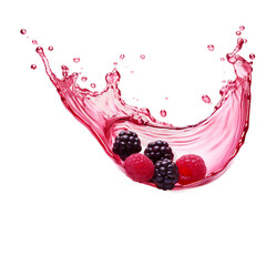 Wall Mural - a smooth drop splash of thick strawberry juice with less droplets on an isolated white background