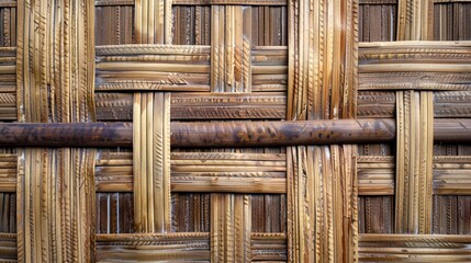 Sticker - Texture or Background of Bamboo Woven Mat