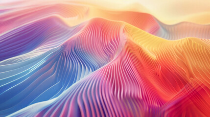 Wall Mural - Vibrant digital waves in warm tones