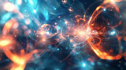 Subatomic particles quantum environments abstract background