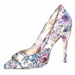 © Маргарита Вайс - watercolor drawing of graceful high heel shoe with a floral pattern on white background