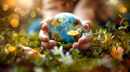 transparent background psd  a person holding a blue egg and a white flower, with a blurry hand visible in the foreground