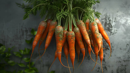 Wall Mural - psd  a bunch of carrots, including orange and regular carrots, arranged from left to right