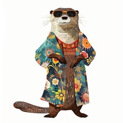 Wall Mural - Otter global fusion fashion