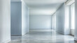 © JuanM - Empty office space with minimal furniture and copy space for text.