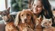 © doraclub - Friendly Pet Sitter Caring for Multiple Domestic Animals at Home
