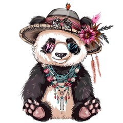 Wall Mural - Panda Boho-Chic fashion