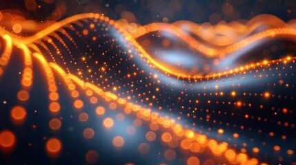 Wall Mural - Abstract wave with soft orange glowing light background.