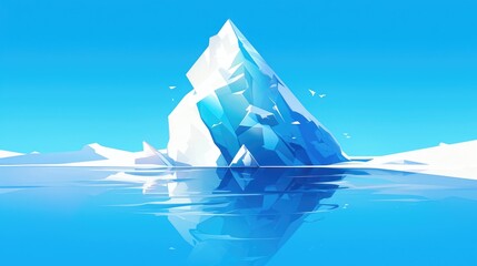 Poster - A playful cartoon rendition of an iceberg icon for websites