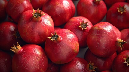 Wall Mural - Versatile seamless tileable pattern of luscious ripe pomegranate fruits for creative design projects