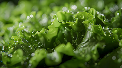 Wall Mural - a bunch of green broccoli covered in water droplets