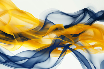 Wall Mural - A blue and yellow wave of fabric