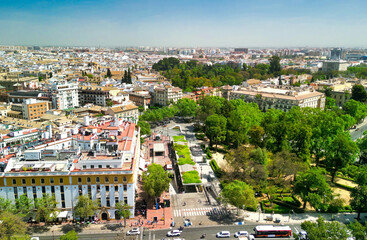 Canvas Print - Aerial view of Sevilla, Andalusia. Southern Spain