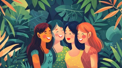 Wall Mural - Childrens day, friendship day illustration generated by ai