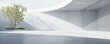 © sizsus - Empty minimal abstract architecture building interior or exterior concrete design open space floor courtyard white showcase area and curved walls museum, display showroom mockup environment background