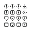© Altop Media - Warnings icons. Set of UI isolated icons with editable stroke