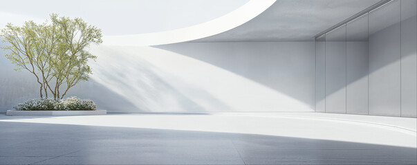 Wall Mural - empty minimal abstract architecture building interior or exterior concrete design open space floor c