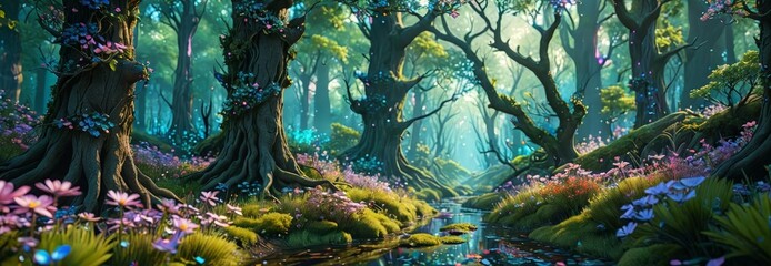 Sticker - Enchanting Forest Stream.