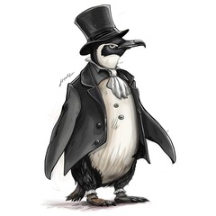 Wall Mural - Penguin victorian inspired fashion