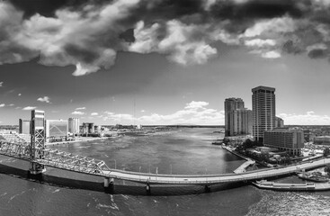 Wall Mural - Panoramic aerial view of Jacksonville at sunset, Florida