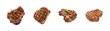 © Sim - Collection pork steak top view full length on transparency background PNG