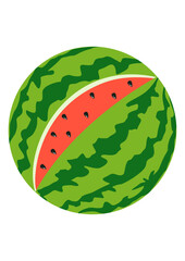 Poster - Fresh watermelon with cut hole