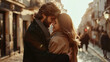 © standret - Romantic couple embracing on a sunny day in the city