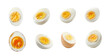 © Sim - Collection boiled egg top view full length on transparency background PNG