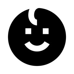 Sticker - kid emoticon black glyph icon