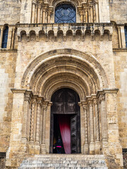 Wall Mural - Exterior of the Old Cathedral of Coimbra, Se Velha at Coimbra, Portugal. A Romanesque Roman Catholic church