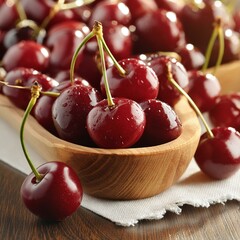 Wall Mural - Ripe cherry in closeup,cherry, fruit, food, cherries, red, fresh, healthy, berry, 