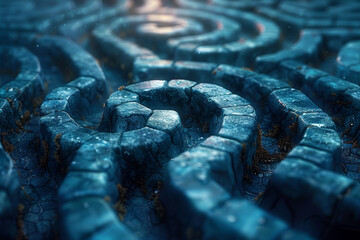 Wall Mural - complex maze-like structures intertwined. concept of challenge and exploration. generative ai.