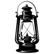 © hyam - vintage lantern camp silhouette, vintage lantern camp icon vector illustration