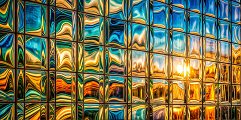 glass, corrugated, background, wall