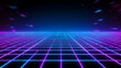 © xuan - Abstract neon grid background with blue and purple squares