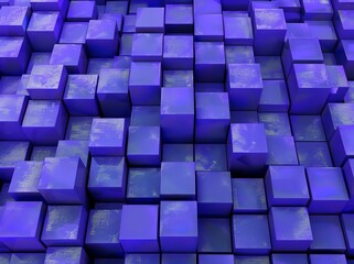 abstract blue cubes background 3D render of an landscape of extending 