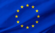 © Davizro Photography - Flag of the European Union made of fabric with waves