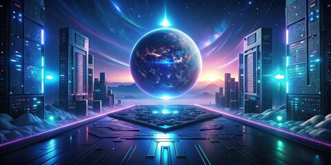 Abstract futuristic software programming work time concept with digital code and technology elements, technology, programming, software, code, development, coding, digital, abstract