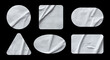 © lucky_xtian - Set of stickers in various shapes with paper texture. Glued sticker for retro label, tag, and design element.