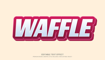 Wall Mural - waffle food editable 3d text effect template bold typography and abstract style, food logo and fast food brand